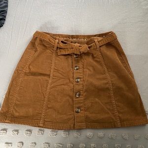 AE Brown Tie Front Mini Skirt